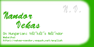 nandor vekas business card